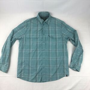 mens woolrich long sleeve hiking‎ Outdoor shirt size med blue plaid